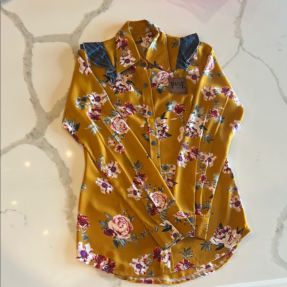 PAIGE Yellow Button Down Shirt